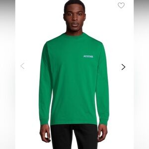 Jacquemes Green Logo Graphic Long Sleeve Top Size M NWOT
